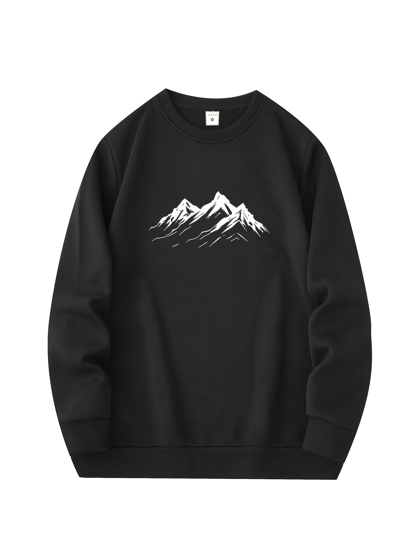 Warm Mens Fleece Sweatshirt with Mountain Graphic - OutfitLondon