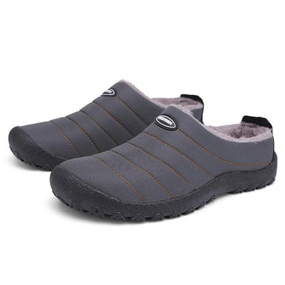 Fur Slippers For Men Waterproof Indoor And Outdoor Winter Slides