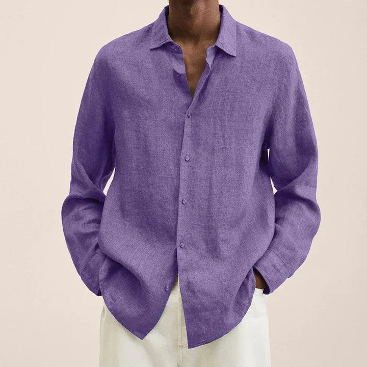 Relaxed Fit Casual Linen Shirt for Men
