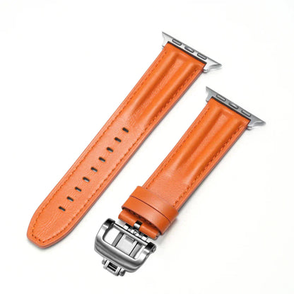 Classic Metal Strap Apple Watch Band With Silver Buckle