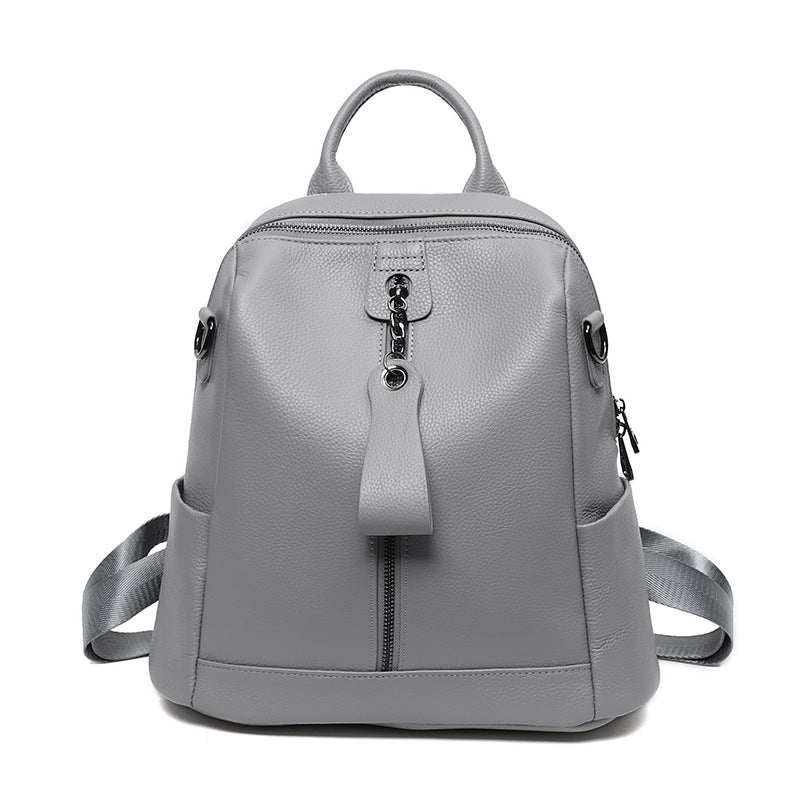 Women's Stylish Leather Backpack with Multiple Compartments