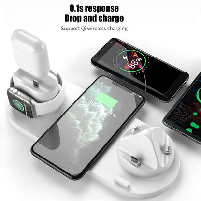 6 In 1 Wireless Charger For IPhone/Android/Type-C