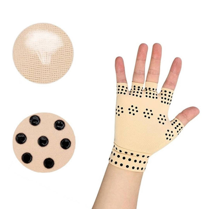 Fingerless Arthritis Gloves | Magnetic Compression Gloves for Arthritis Pain Relief - Improved Circulation - Reduced Swelling