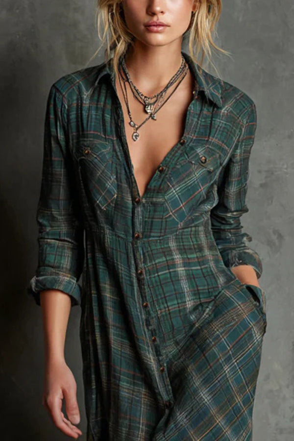 Timeless Plaid Shirt Dress for Women