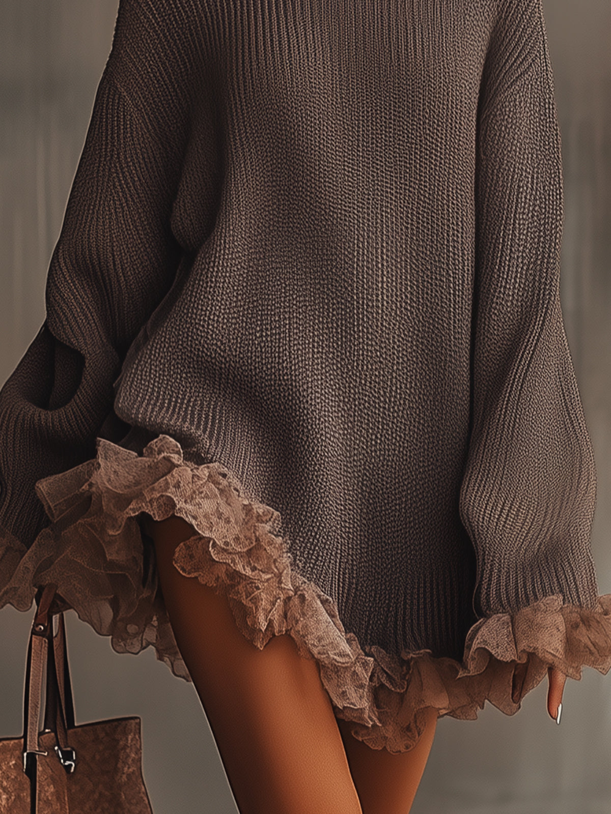 Elegant Knit Pleated Midi Dress