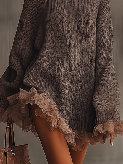 Elegant Knit Pleated Midi Dress