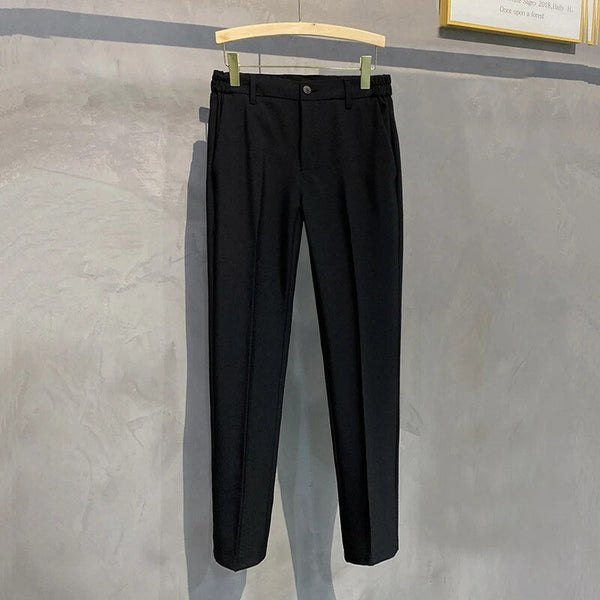 Relaxed Fit Mens Stretch Waist Smart Pants