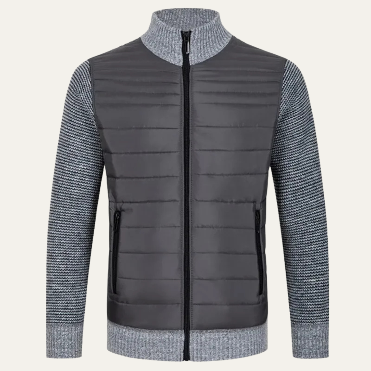 Warm Men's Padded Zipper Cardigan Sweater - OutfitLondon