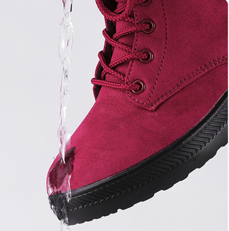 Comfort Warm Fur Flat Waterproof Snow Ankle Boots Cotton Lined Winter Booties