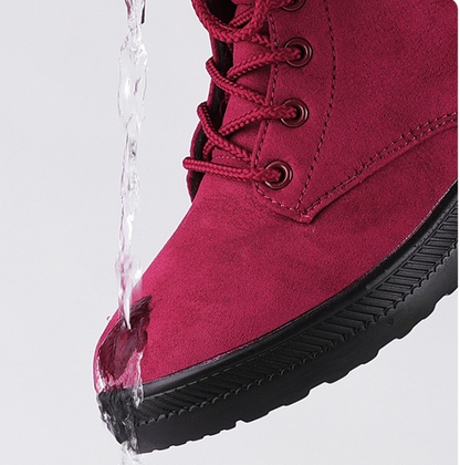 Comfort Warm Fur Flat Waterproof Snow Ankle Boots Cotton Lined Winter Booties