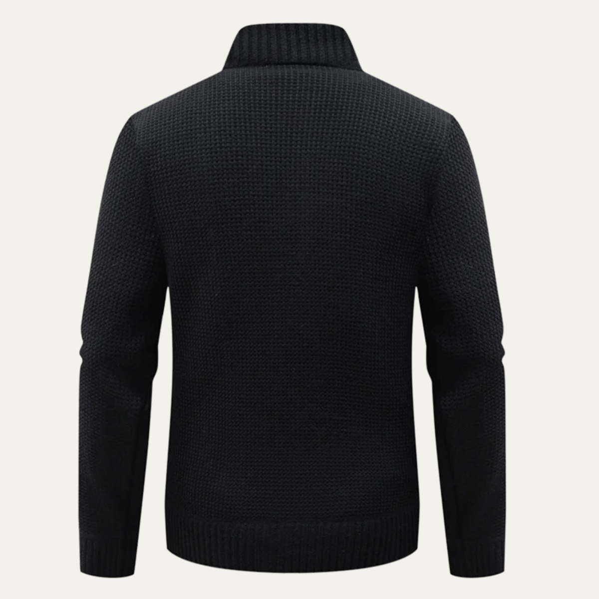 Men's Black Thermal Puffer Zip Jacket