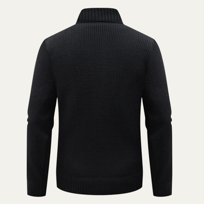 Men's Black Thermal Puffer Zip Jacket