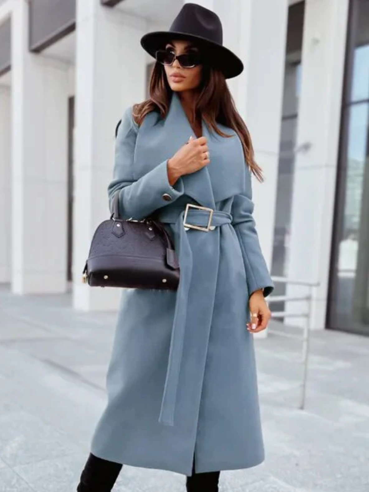 Waterproof Long Trench Coat with Adjustable Belt