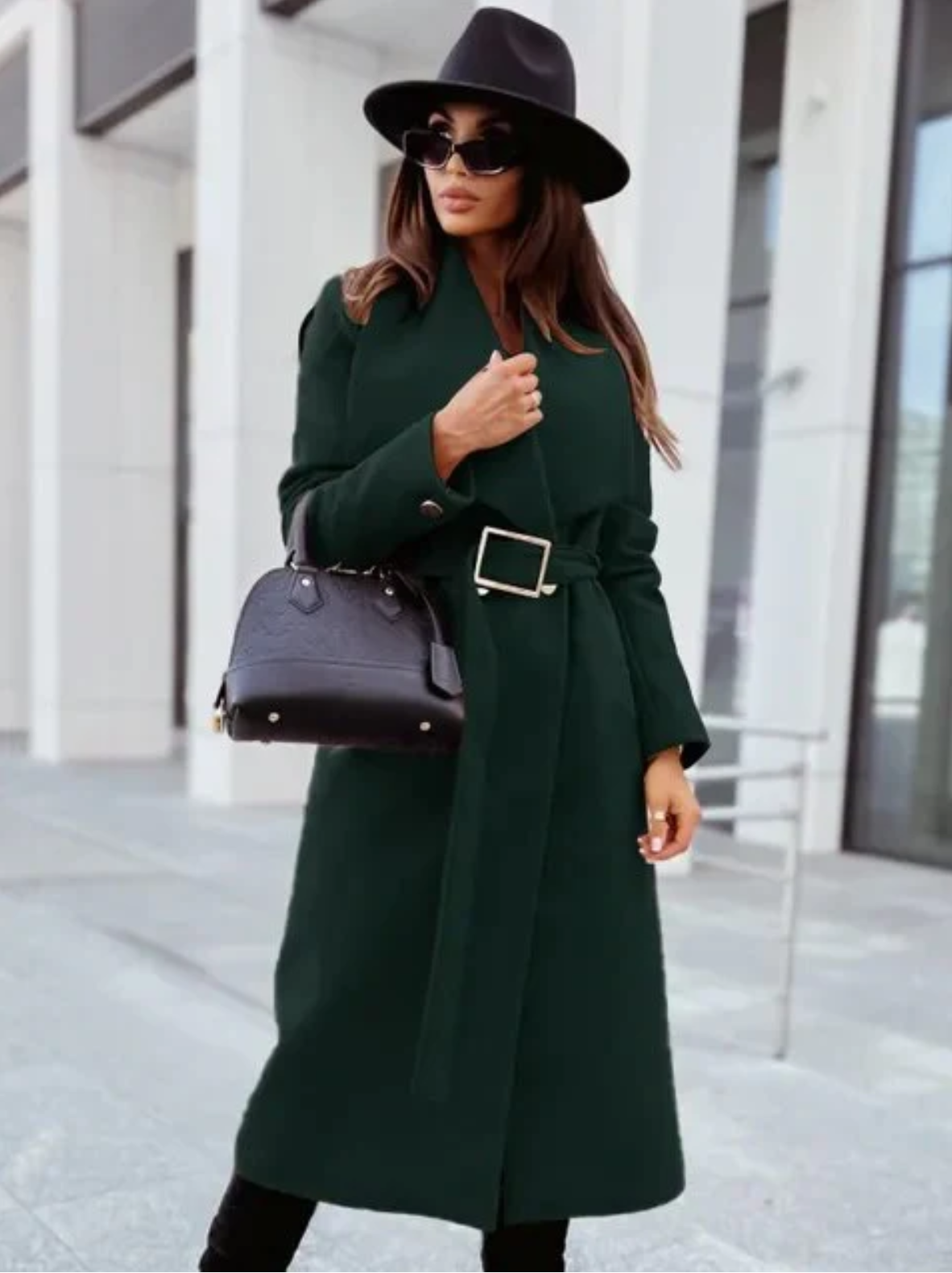 Waterproof Long Trench Coat with Adjustable Belt