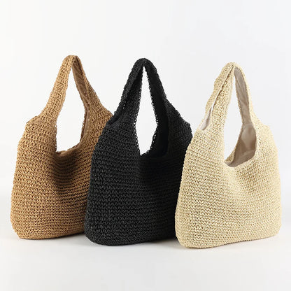 Natural Woven Tote Bag for Women - OutfitLondon