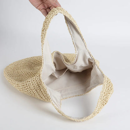 Natural Woven Tote Bag for Women