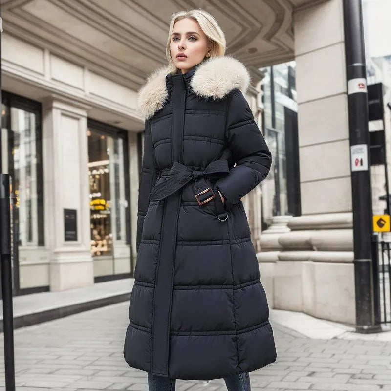 Soft Fake Fur Ladies Warm Parka Jacket