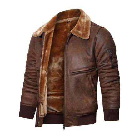 Authentic Leather Slim Fit Bomber Jacket - OutfitLondon