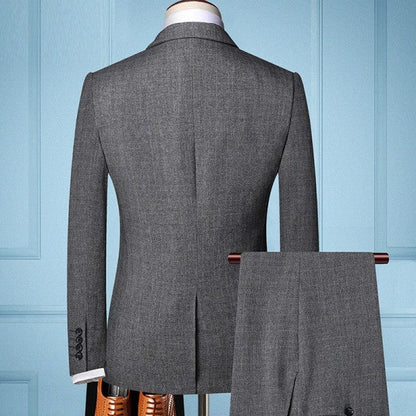 Men's Herringbone Checkered 3 Piece Suit Tan Brown