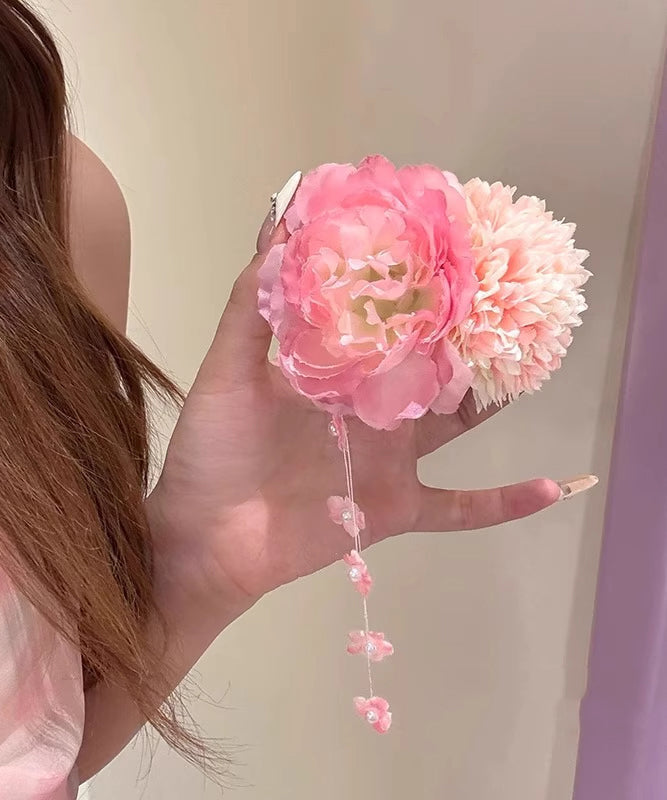 Women's Peony Hairpin Rose Alloy Finish 11x5cm - OutfitLondon
