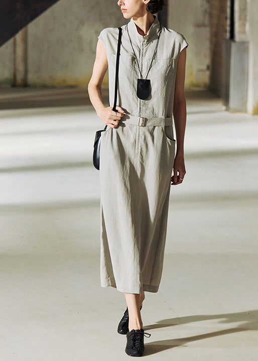 Women's Cotton Long Dress With Pockets - OutfitLondon