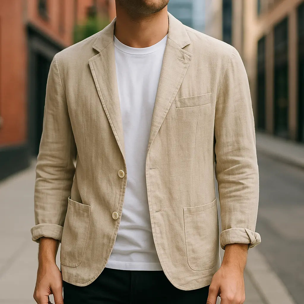 Classic Linen Mens Jacket - OutfitLondon