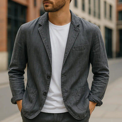 Classic Linen Mens Jacket