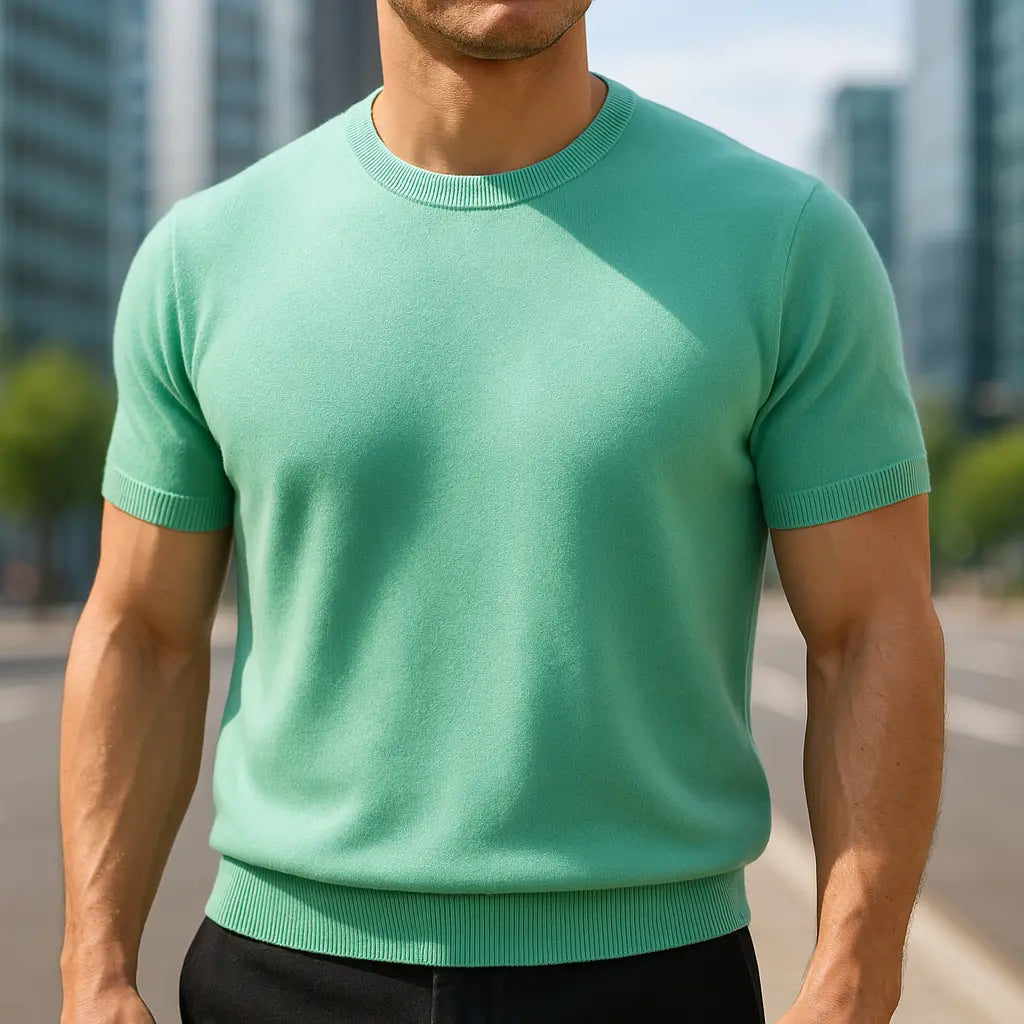Soft Merino Wool Crew Neck T-shirt
