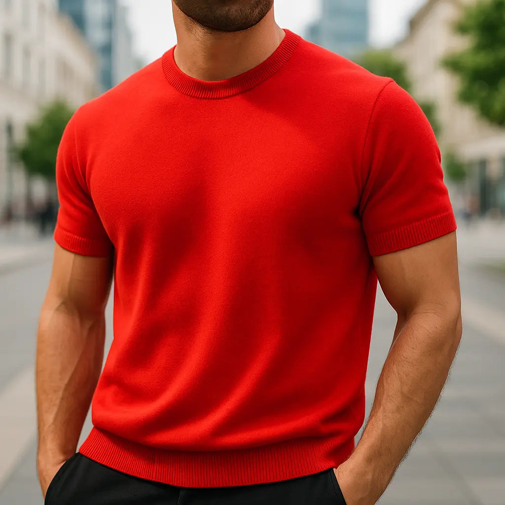 Soft Merino Wool Crew Neck T-shirt