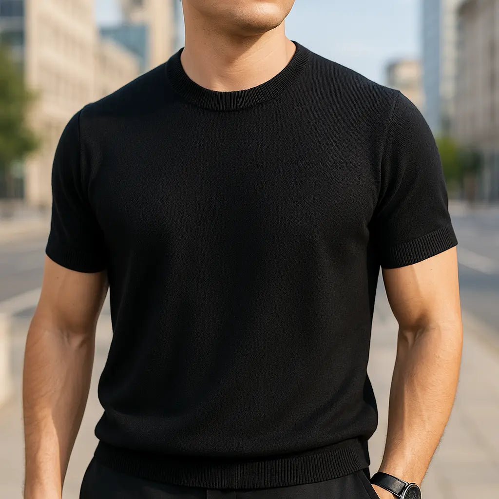 Soft Merino Wool Crew Neck T-shirt