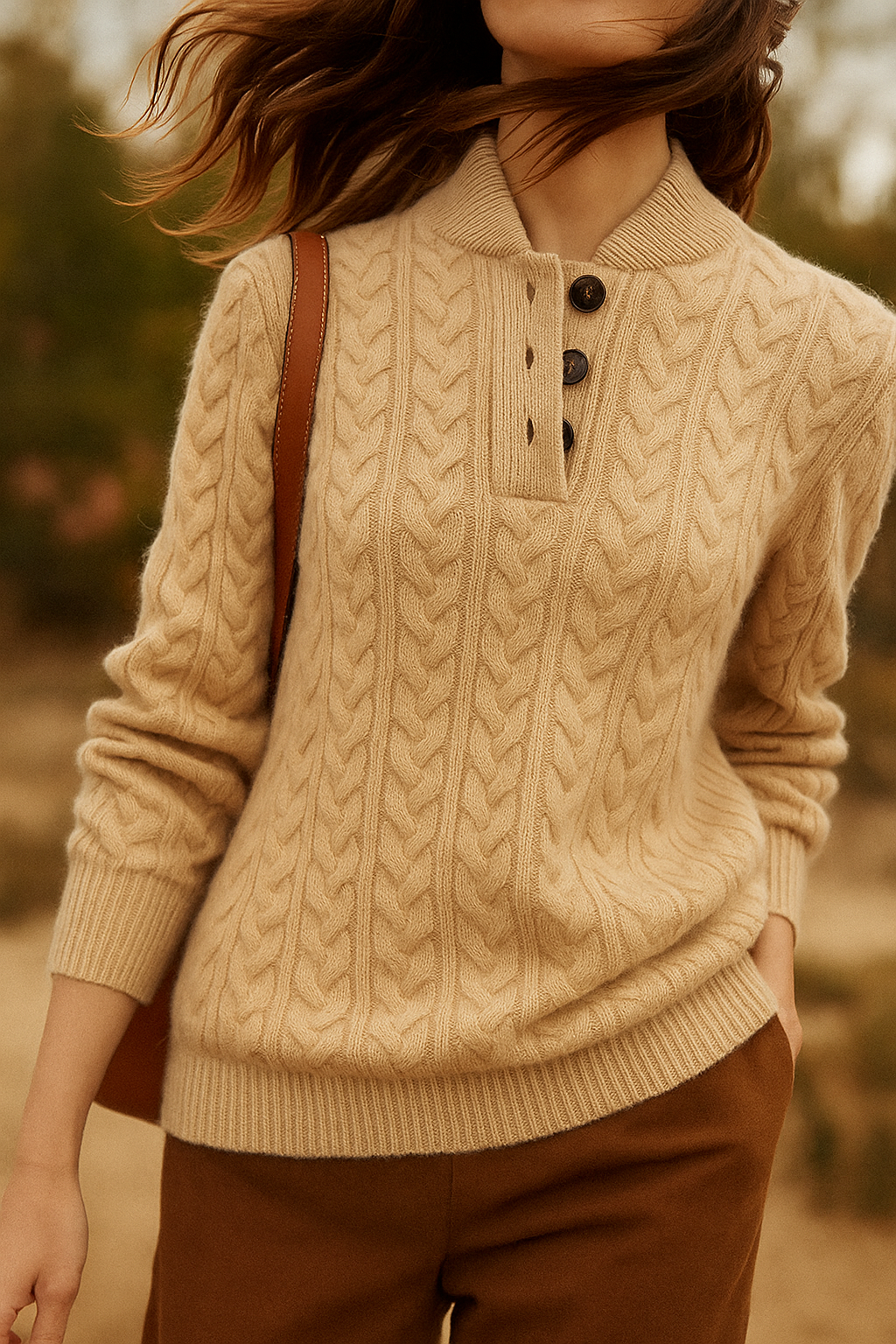 Cozy Crew Neck Cashmere Pullover Sweater