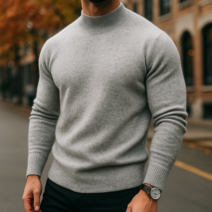 Leriano Men's Merino Wool Turtleneck Sweater