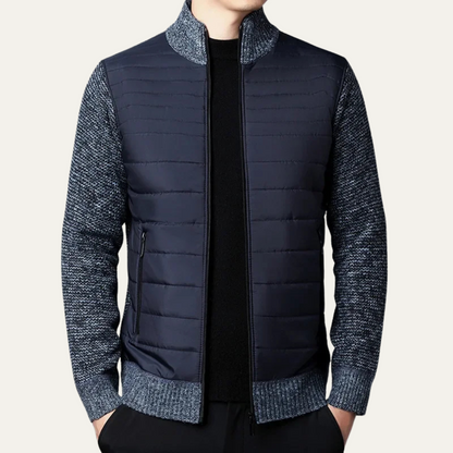 Warm Men's Padded Zipper Cardigan Sweater