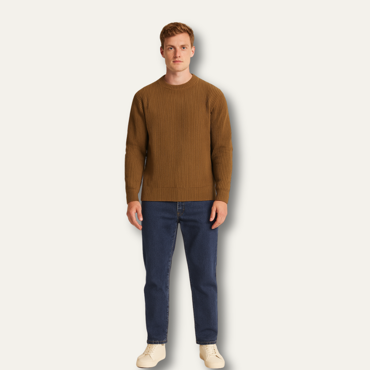 Premium Mens Merino Wool Cable Knit Sweater