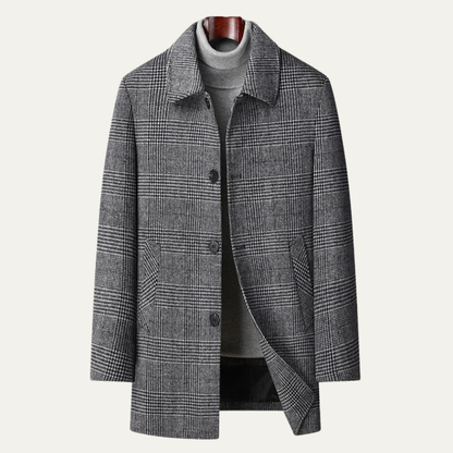 Warm Men's Down Wool Winter Coat