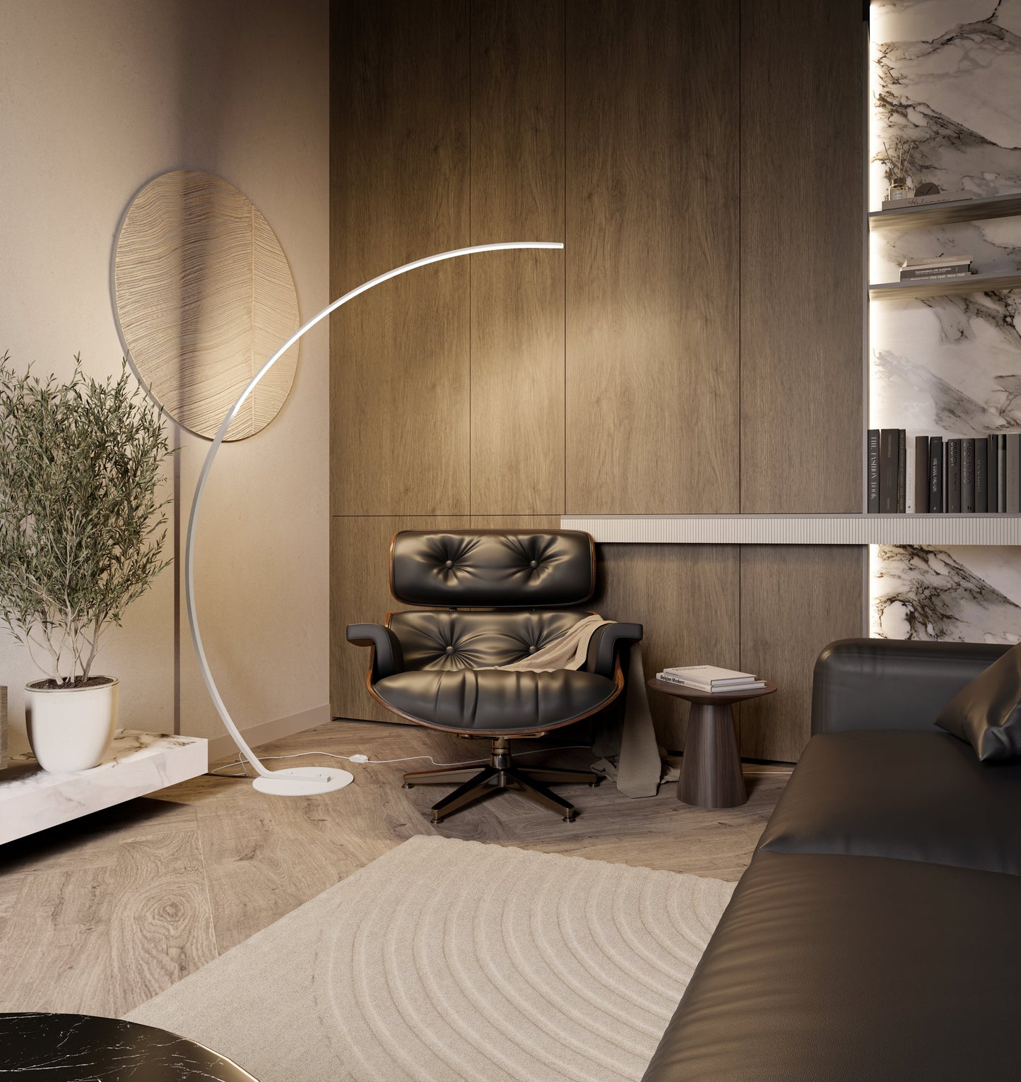 Versatile Tall LED Floor Lamp with Adjustable Brightness