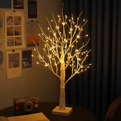 LED Lighted Birch Tree Table Lamp