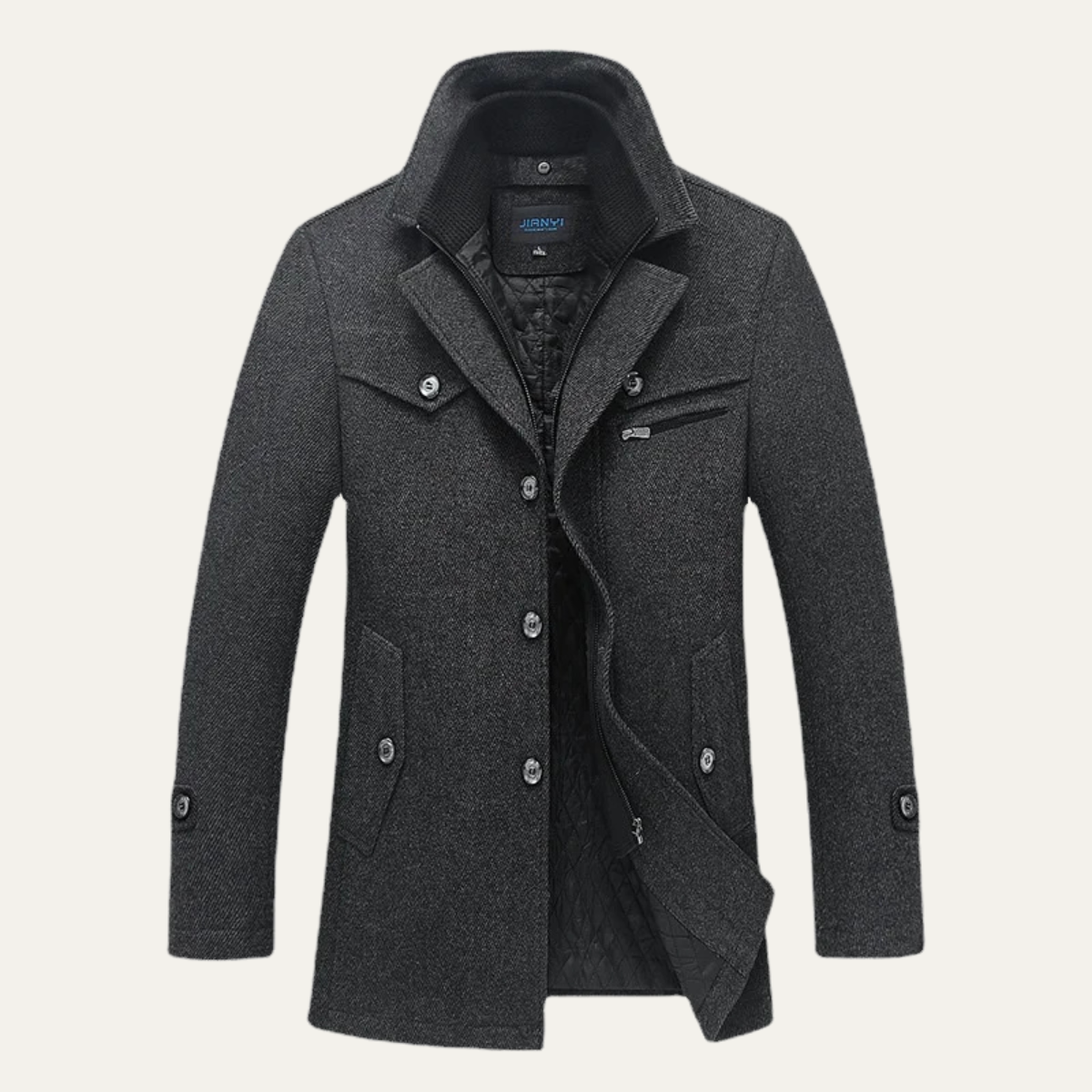Warm Men's Wool Winter Overcoat