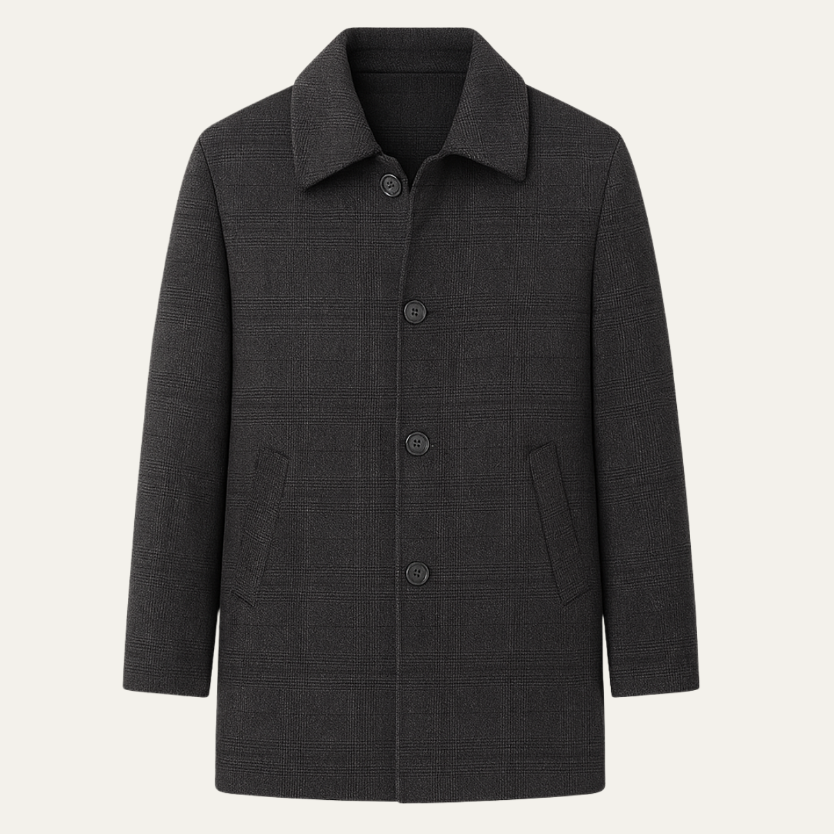 Warm Men's Down Wool Winter Coat - OutfitLondon