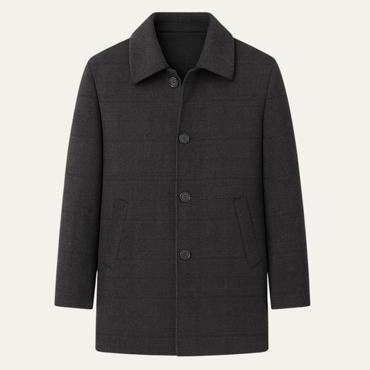 Warm Men's Down Wool Winter Coat - OutfitLondon