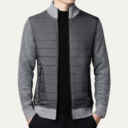 Warm Men's Padded Zipper Cardigan Sweater