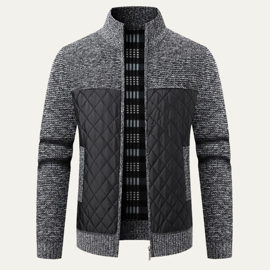 Warm Mens Black Quilted Puffer Jacket - OutfitLondon