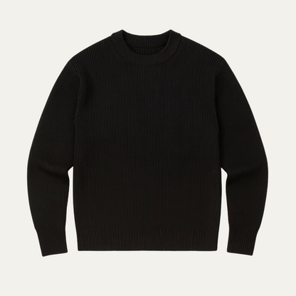 Men's Traditional Ribbed Crew Neck Pullover Sweater