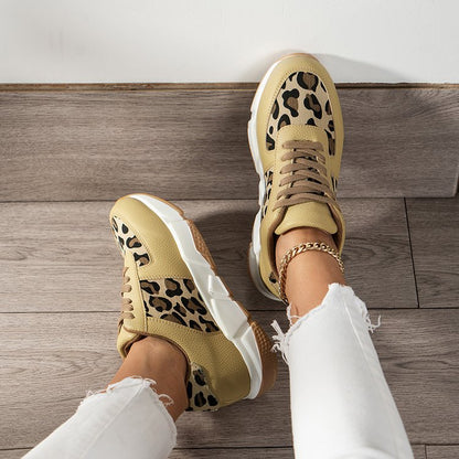 Brown Leopard Laced Up Sneaker