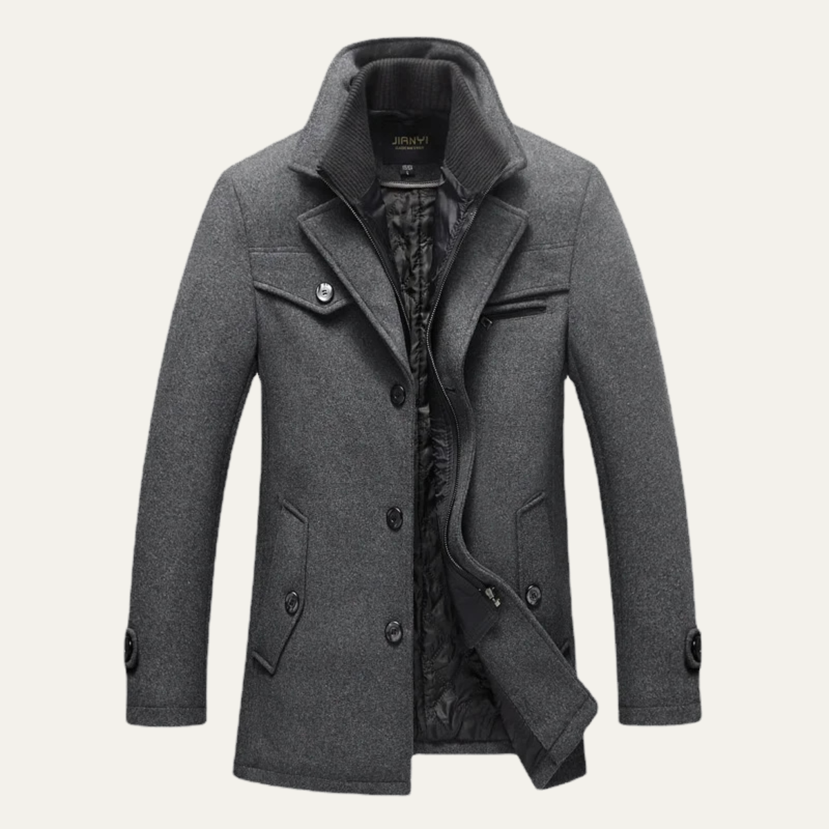 Warm Men's Wool Winter Overcoat