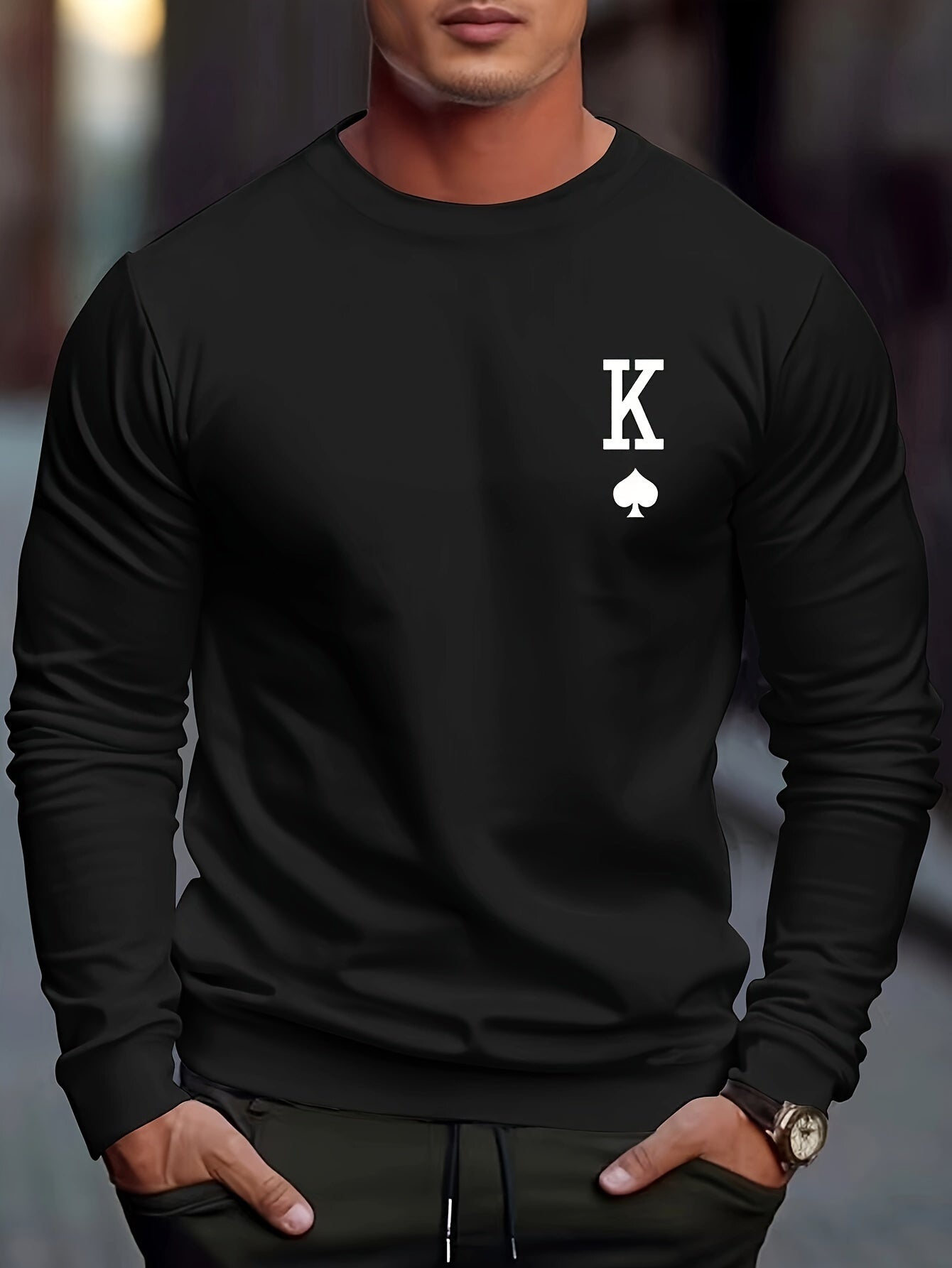 Warm Spade Print Mens Winter Hoodie - OutfitLondon