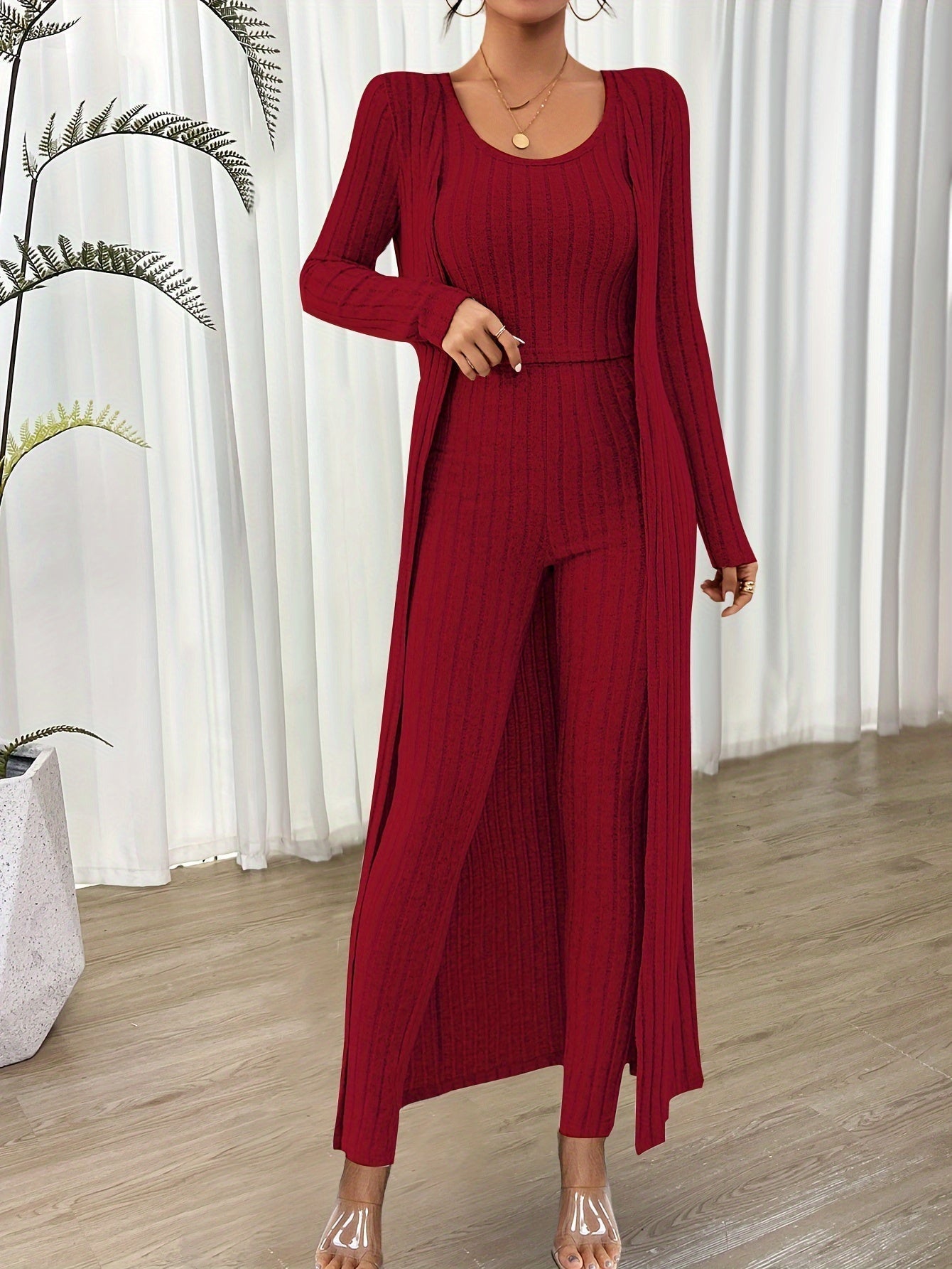 Soft Women's 2pc Crop Top and High Waisted Pant Set