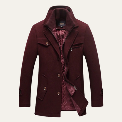 Warm Men's Wool Winter Overcoat