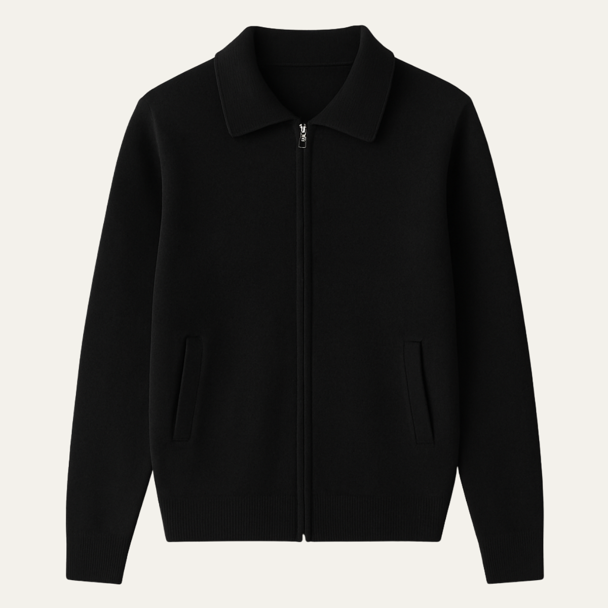 Classic Men's Wool Knit Zipper Sweater