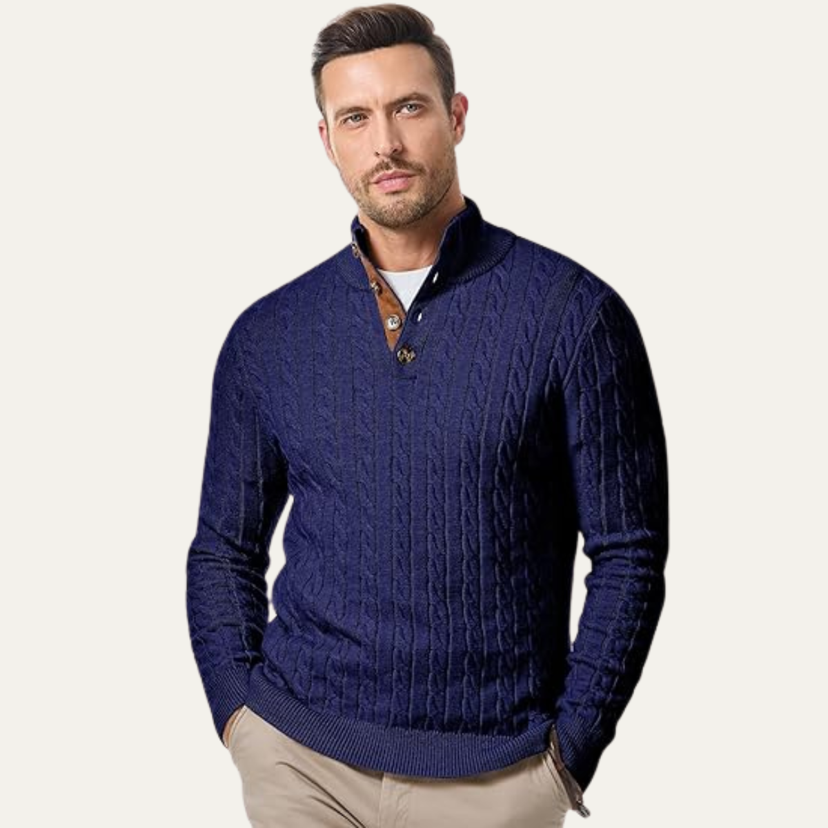 Classic Men's Cable Crew Neck Sweater